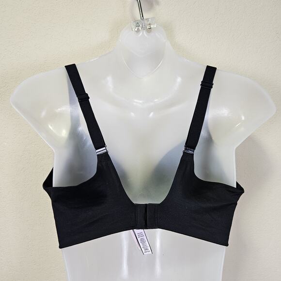 Victoria's Secret Semi Demi Bra 34D Black Satin Multi Way Straps Uplift Wireless - Picture 6 of 16